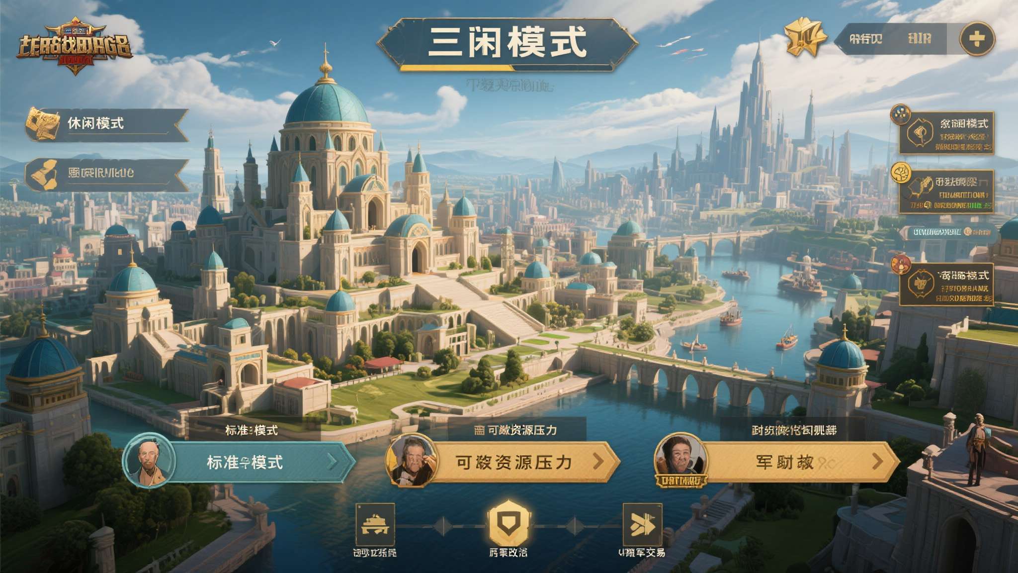 游戏内置三档模式：休闲模式取消资源压力，让玩家专注于城市美学；标准模式引入温和的